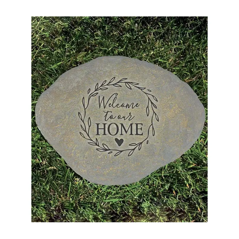 Welcome Wreath Garden Stone