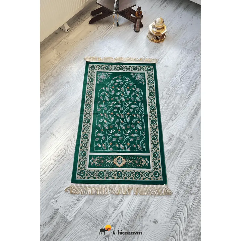 Woven Prayer Rug - Ivy Tulip Pattern (Green)