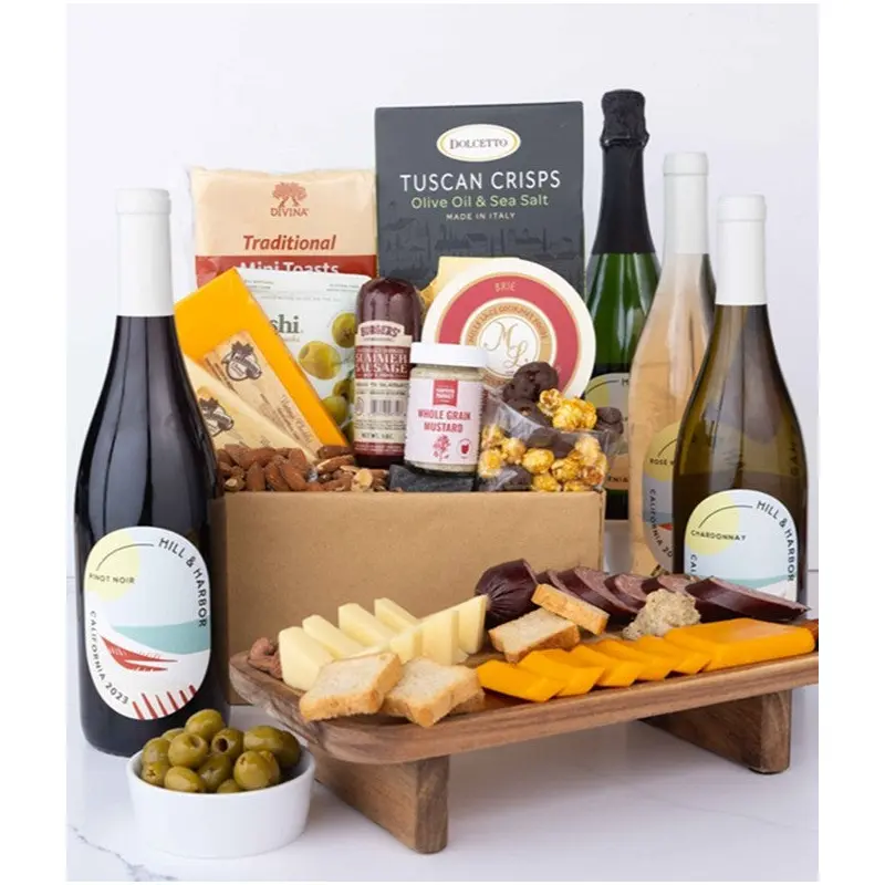 Charcuterie, Cheese & California Wine Gourmet Gift Box - Red, White, Ros & Sparkling Wine