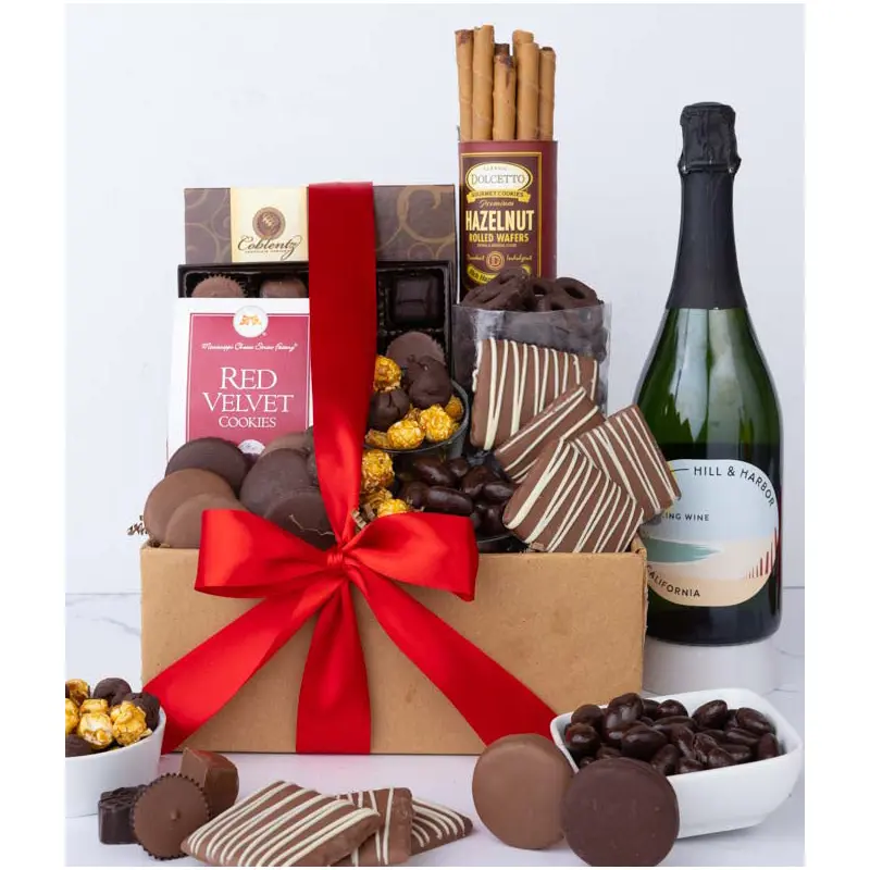 Deluxe California Sparkling Wine & Sweets Gift Box
