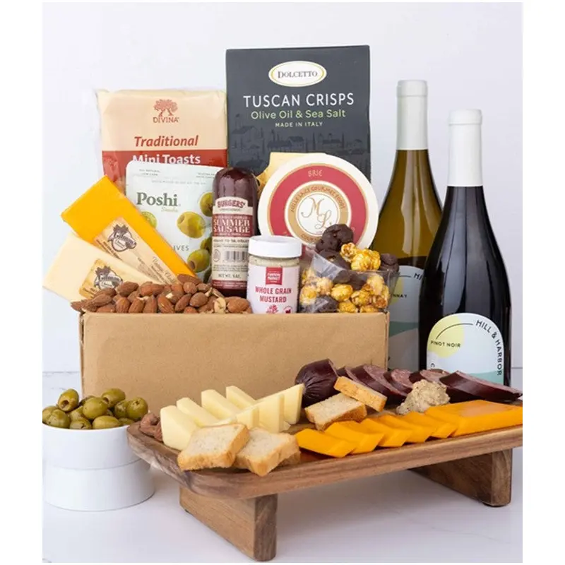 Deluxe Red & White Wine Charcuterie Gift Box