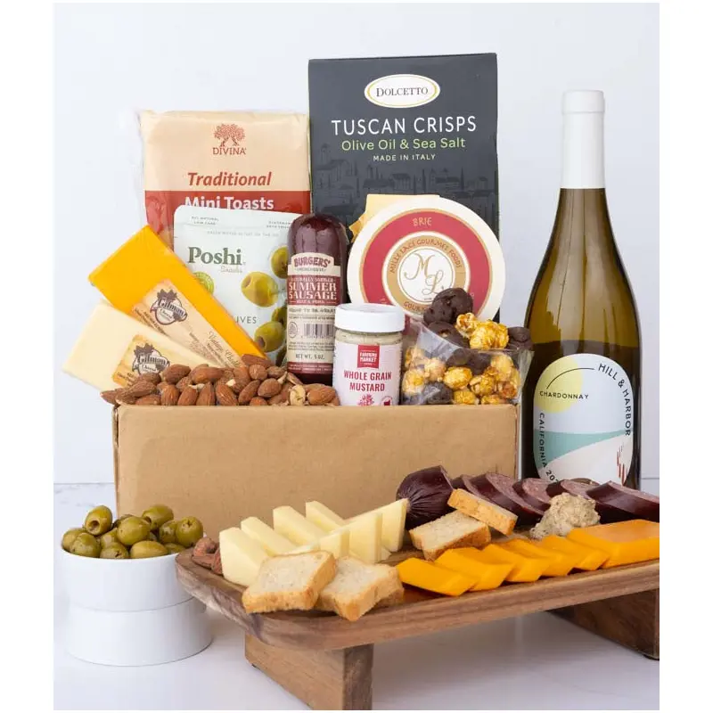 Deluxe White Wine Charcuterie Gift Box