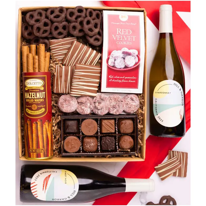 Red & White Wine Sweet Treats Gift Box