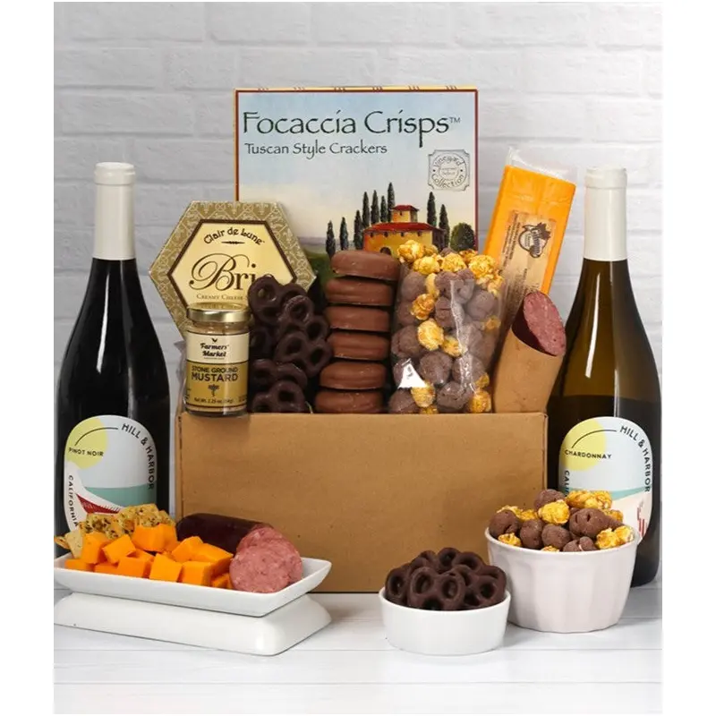 Red & White Wine with Sweet & Savory Gift Box