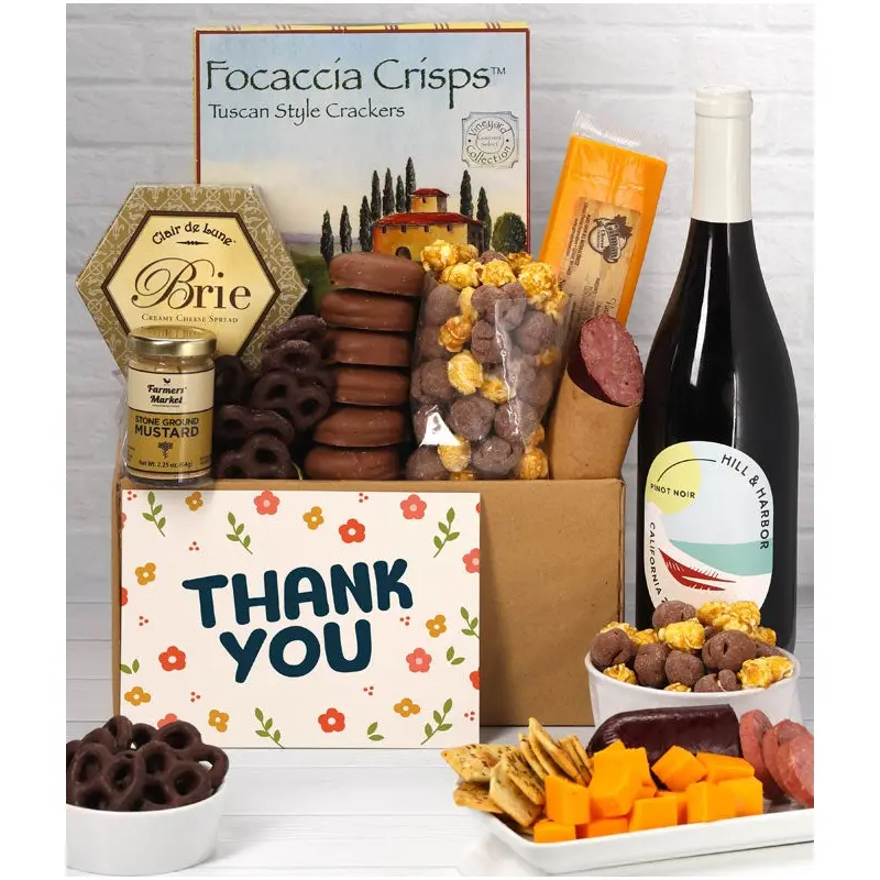 Thank You! Gourmet Gift Box with California Red Wine
