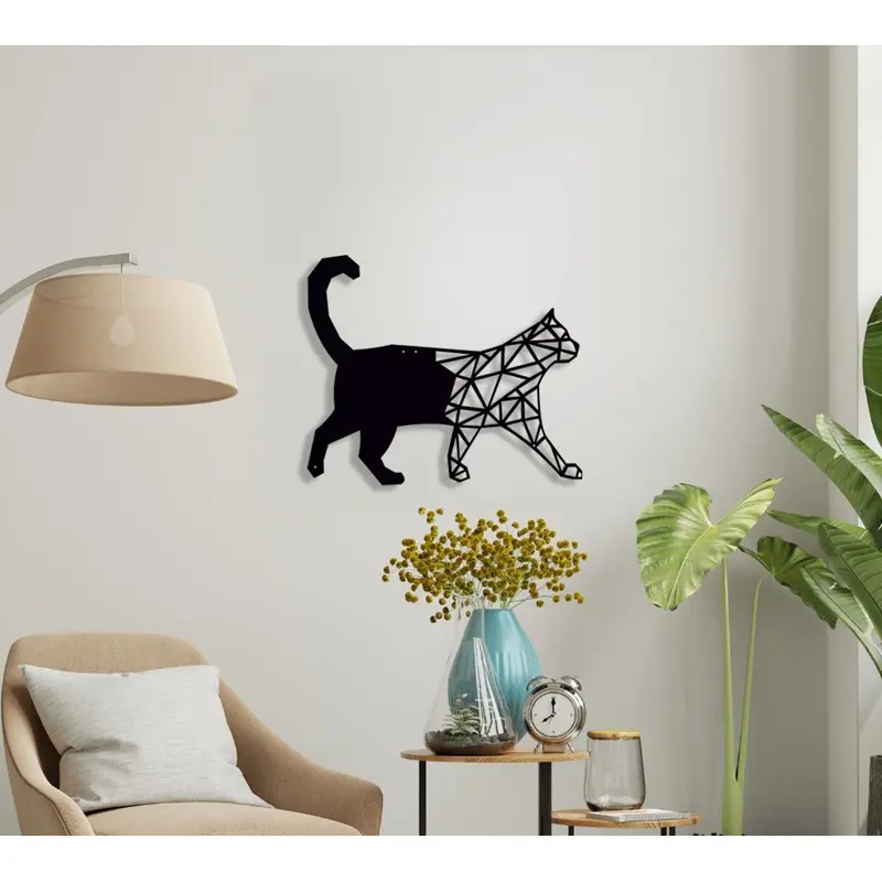 NR Dizayn | Cat Motif Metal Wall Art