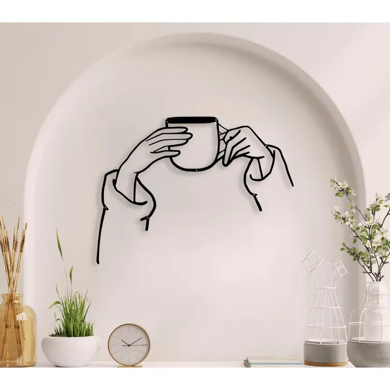 NR Dizayn | Cup in Hand Metal Wall Art