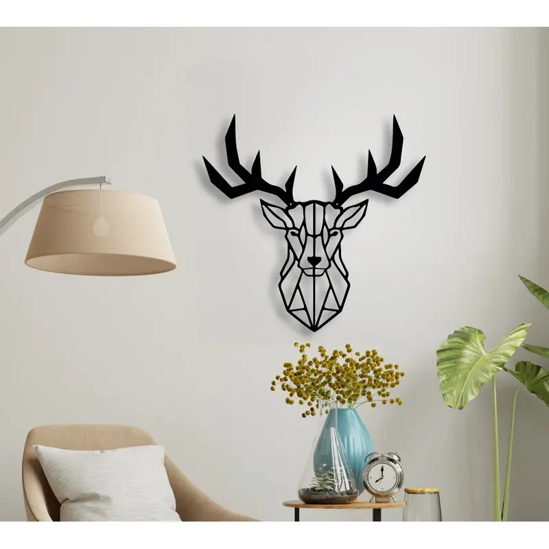 NR Dizayn | Deer Head Themed Metal Wall Art