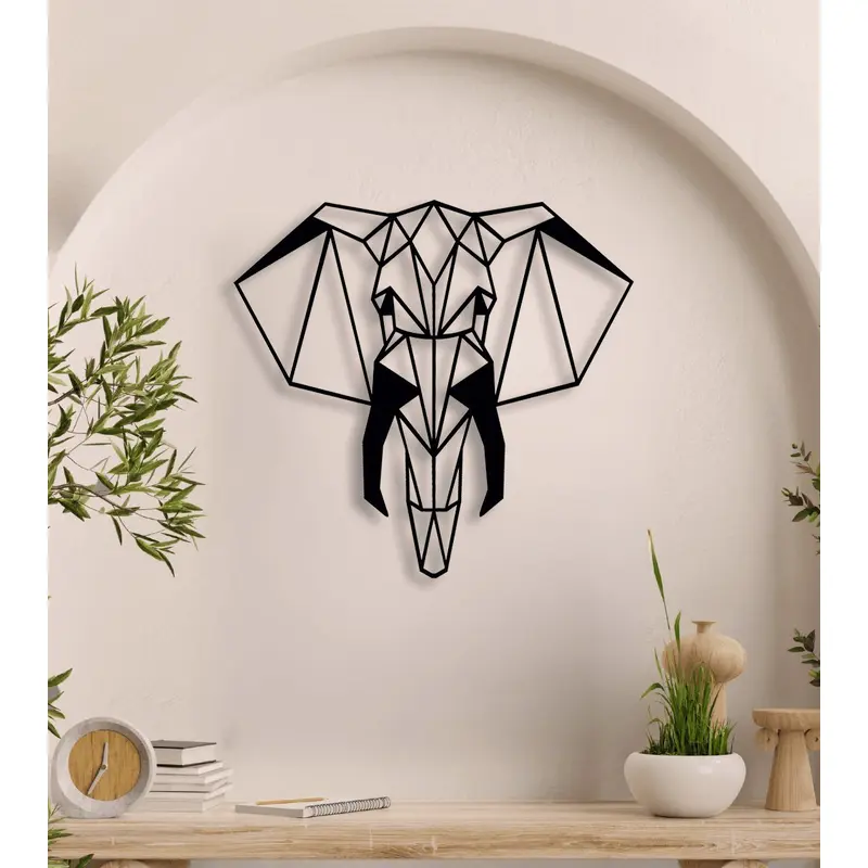 NR Dizayn | Elephant Themed Metal Wall Art