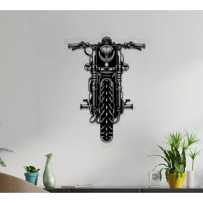 NR Dizayn | Motorcycle Front View Metal Wall Art