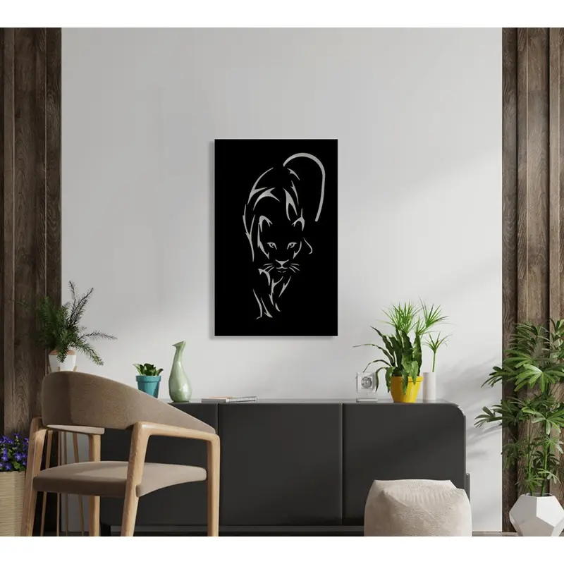 NR Dizayn | Panther Themed Decorative Metal Wall Art