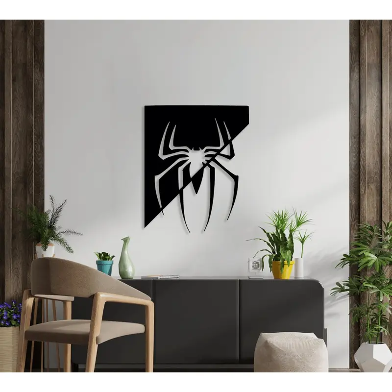 NR Dizayn | Spider Themed Decorative Metal Wall Art
