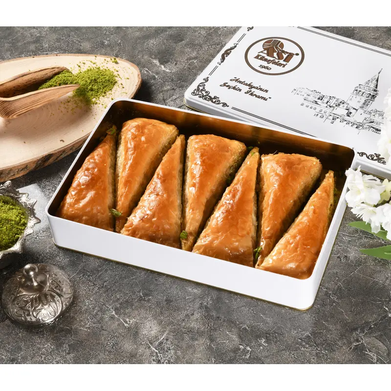 Asi | Carrot Slice Baklava with Pistachio in Gift Metal Box