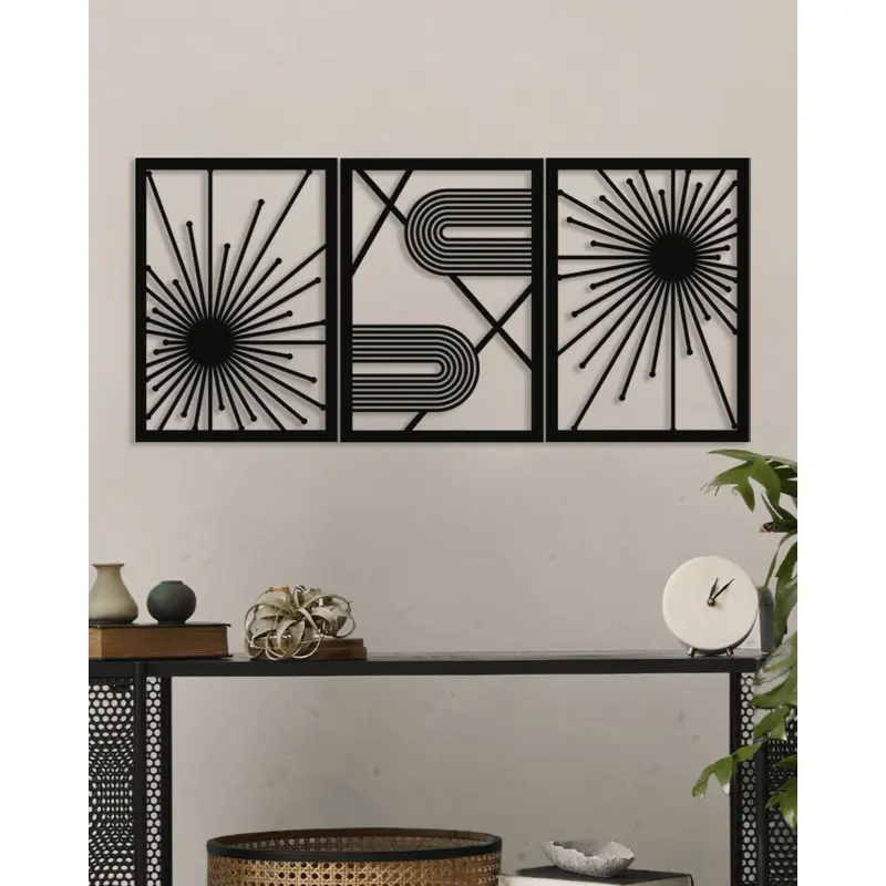 NR Dizayn | 3-Piece Decorative Metal Wall Art