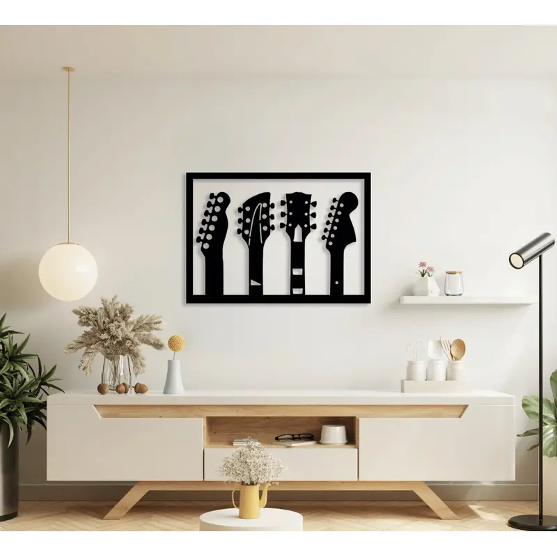 NR Dizayn | 4-Piece Guitar Decorative Metal Wall Art