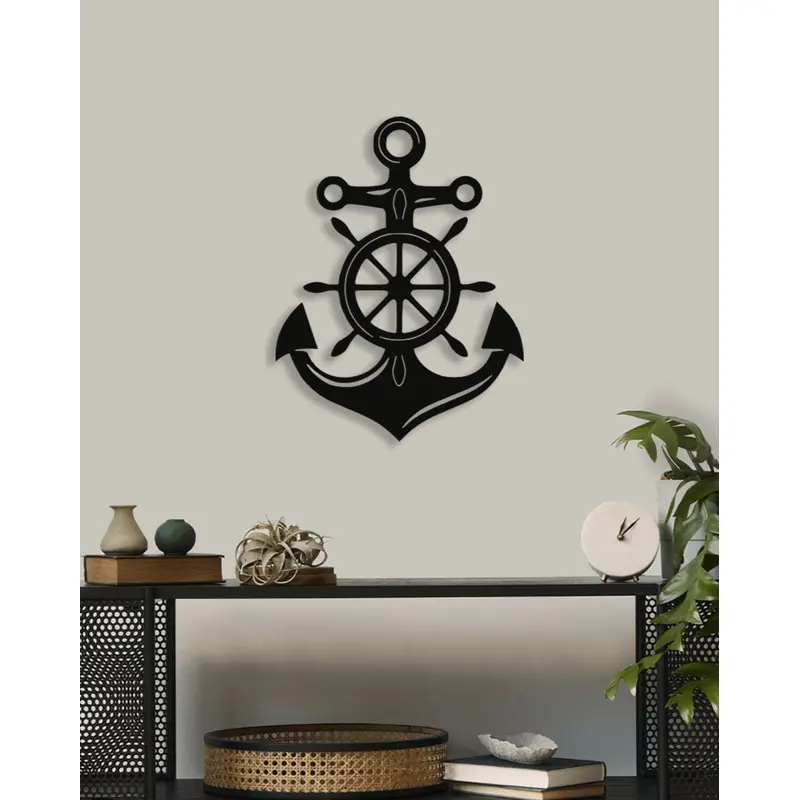 NR Dizayn | Anchor Helm Decorative Metal Wall Art