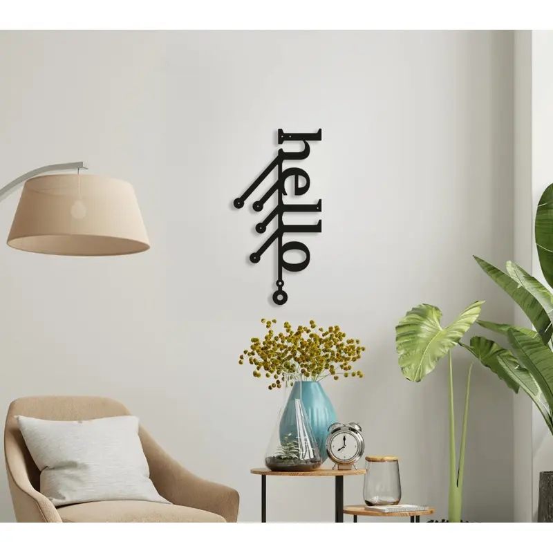 NR Dizayn | Hello Decorative Metal Wall Art