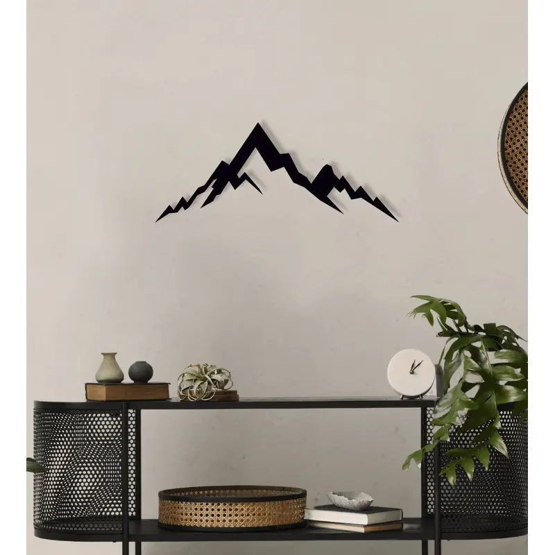 NR Dizayn | Mountain Motif Metal Wall Art