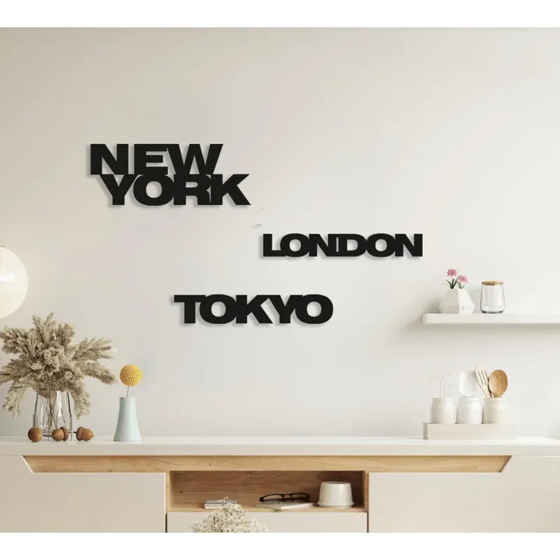 NR Dizayn | New York, Tokyo, London Decorative Metal Wall Art