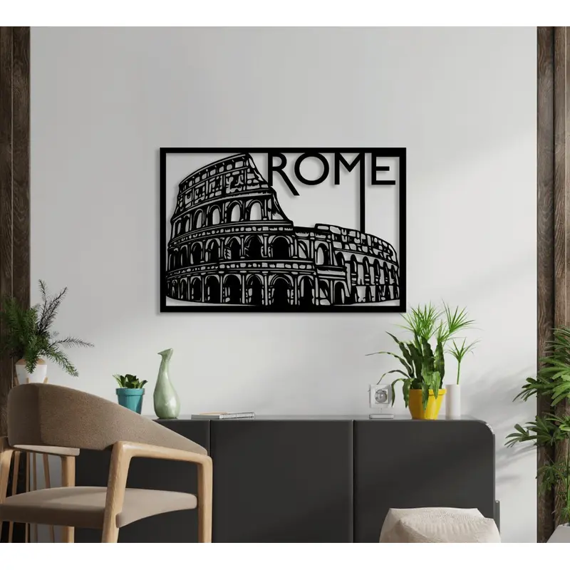 NR Dizayn | Rome Colosseum Decorative Metal Wall Art