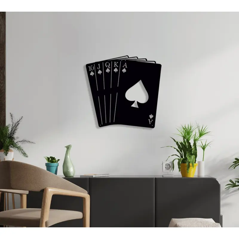 NR Dizayn | Royal Flush Metal Wall Art