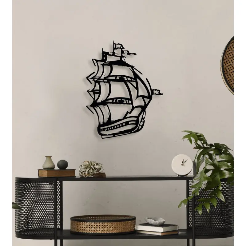 NR Dizayn | Sailboat Ship Decorative Metal Wall Art