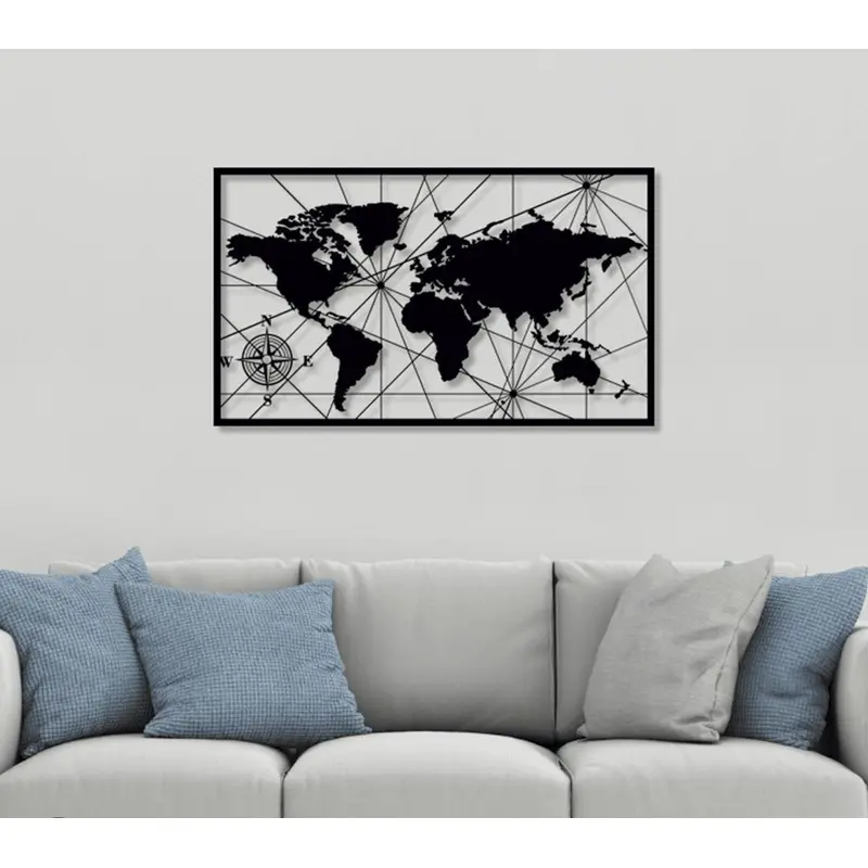 NR Dizayn | World Map Decorative Metal Wall Art