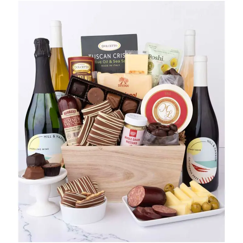 Gourmet Charcuterie, Sweets & Wine Gift Basket