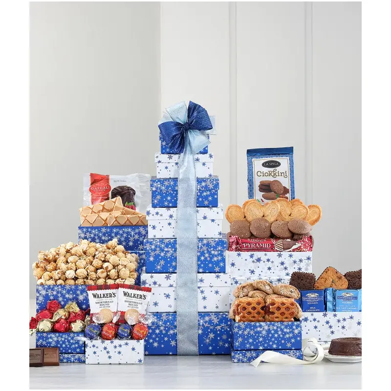 Winter's First Snow Gourmet Gift Tower