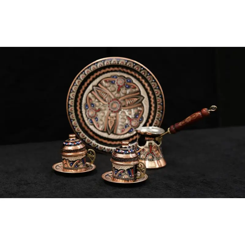 La Tienda De Pepe | Special Black Embroidered 6-piece Coffee Set