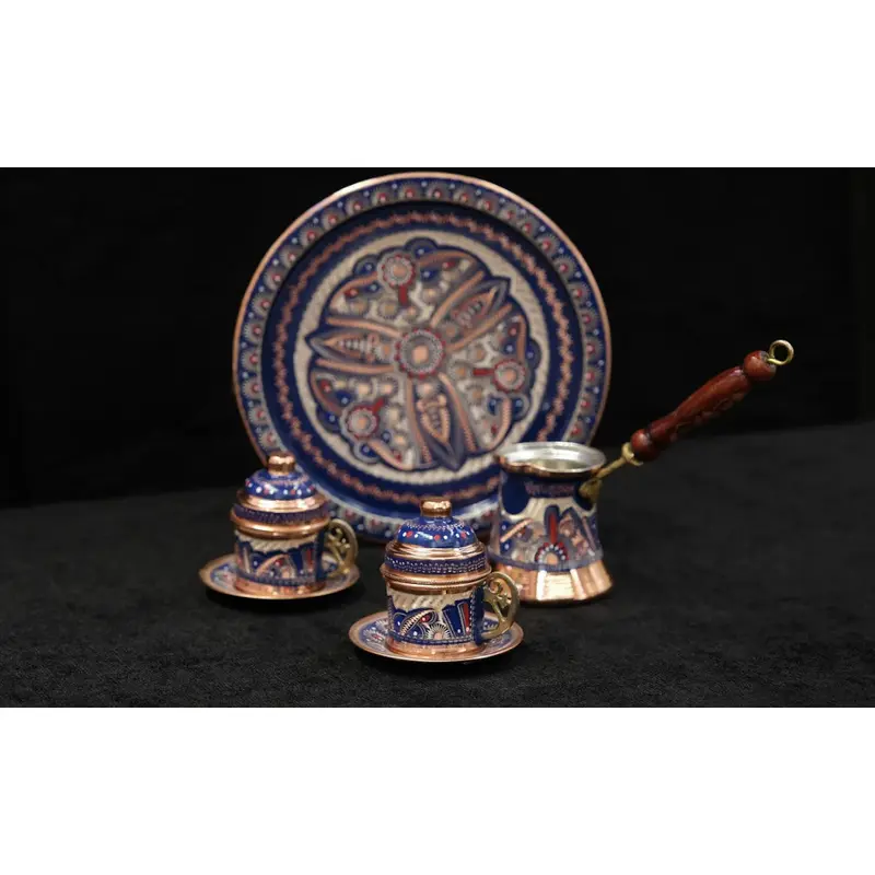 La Tienda De Pepe | Special Blue Embroidered 6-piece Coffee Set