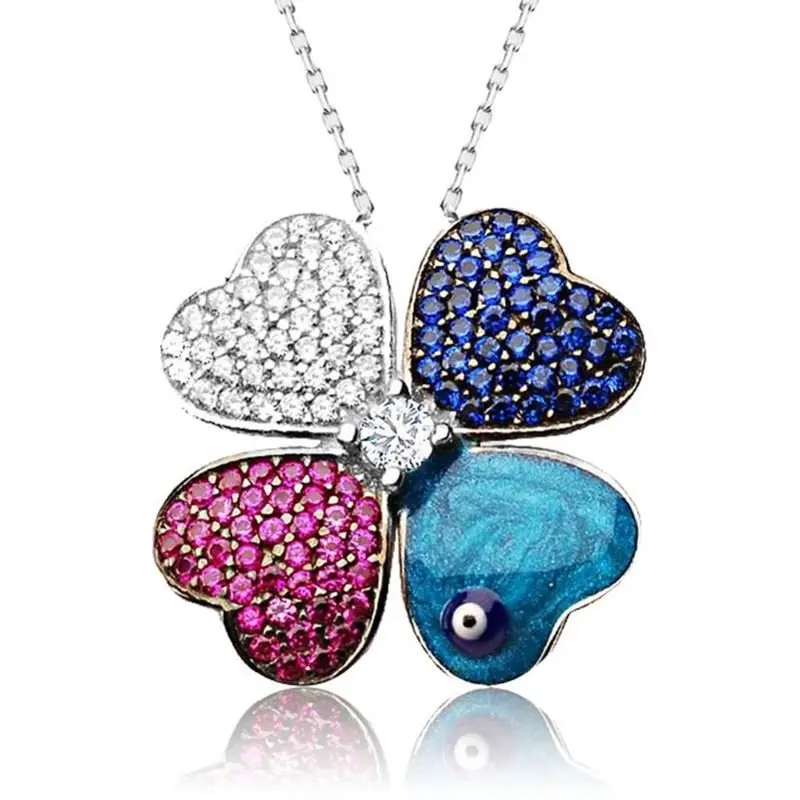 925 Sterling Silver Clover Necklace | Dainty Lucky Charm & Elegant Gift for Her | Valentine's, Birthday, Everyday