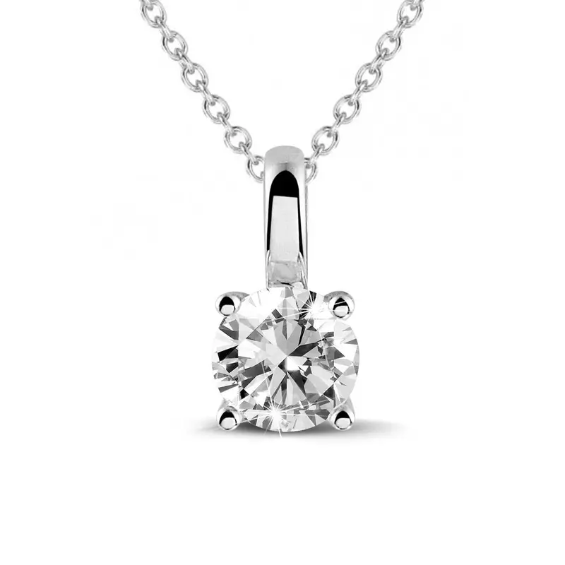 925 Sterling Silver Single Stone Necklace | Elegant & Timeless Gift for Her