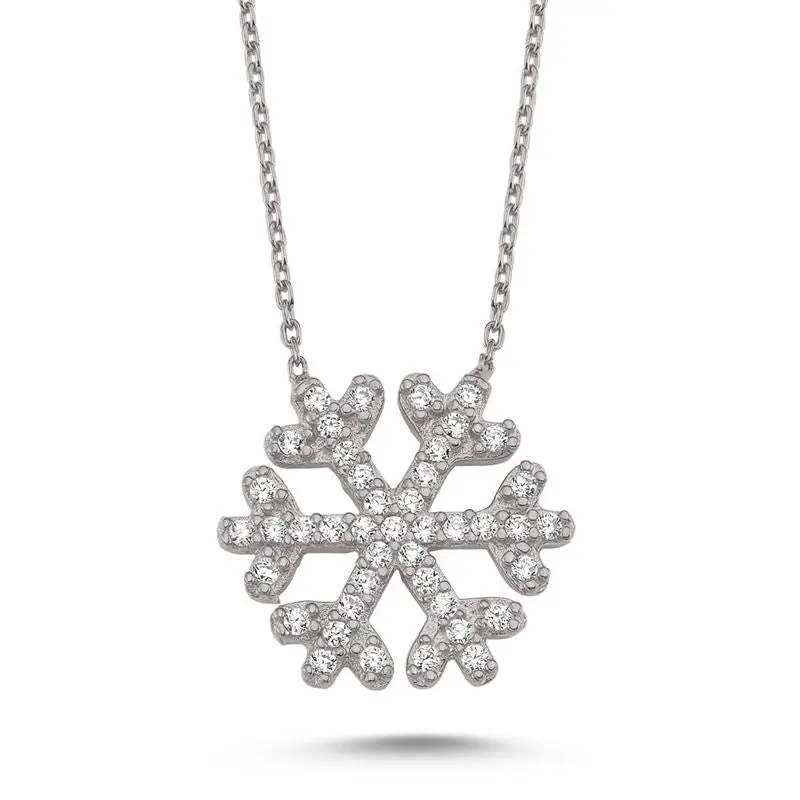 Dainty 925 Sterling Silver Snowflake Necklace | Elegant Winter Jewelry Gift for Her