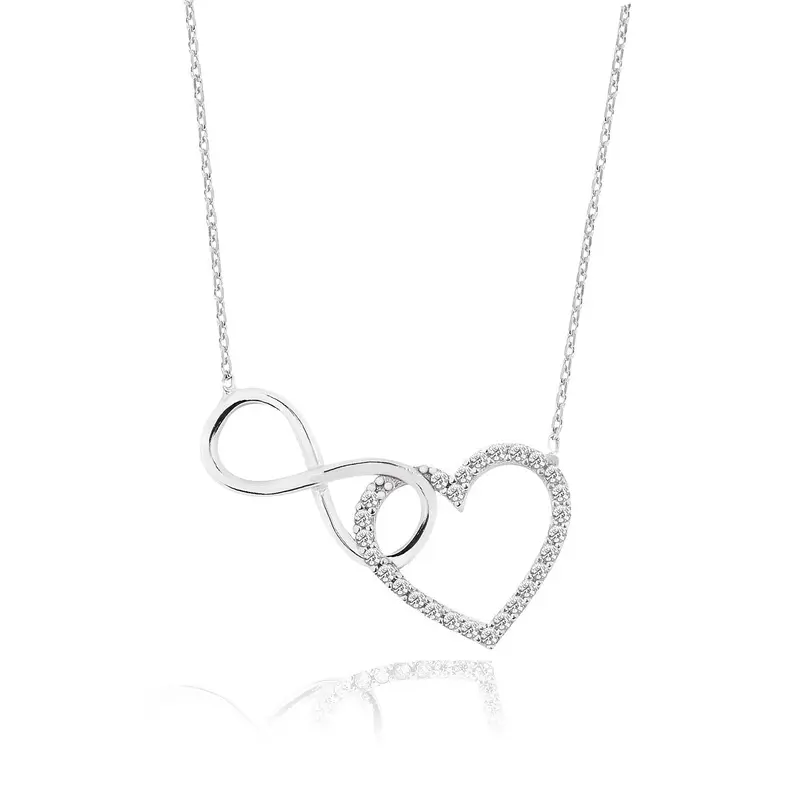 Dainty Sterling Silver Heart Necklace | 925 Love Pendant Gift with Velvet Box