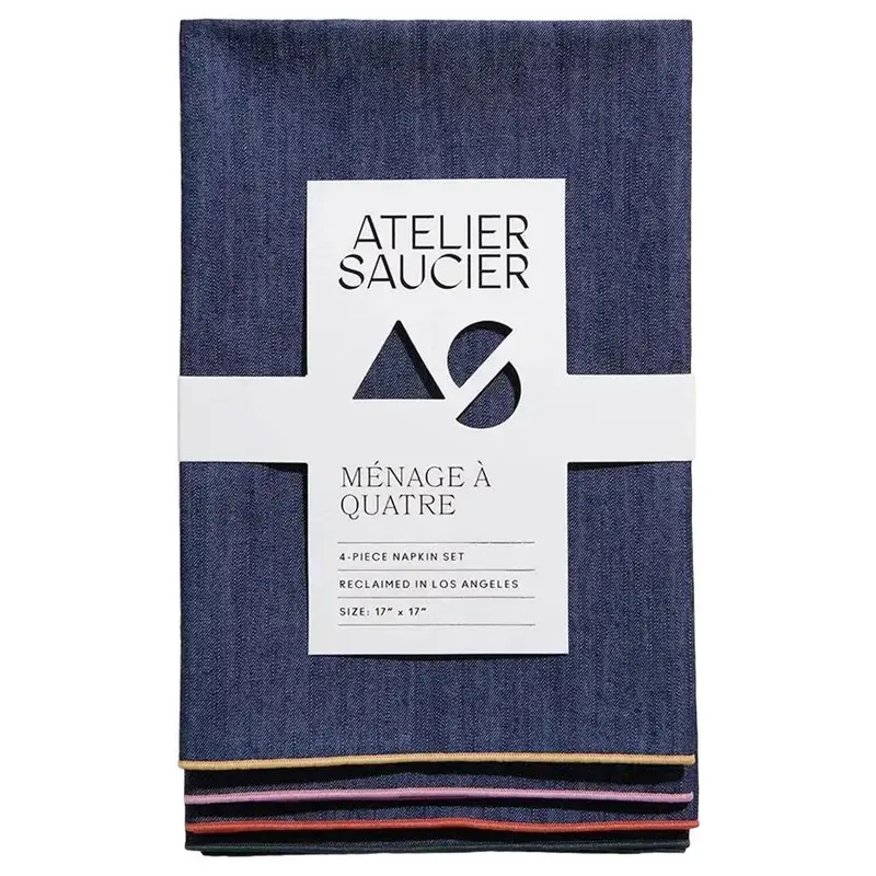 Atelier Saucier - 'Rainbow Denim' Napkins (4CT)