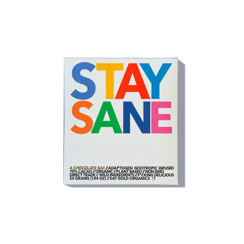 Eat Gold Organics - 'Stay Sane' Adaptogen Nootropic Infused Chocolate Bar (55G | 70%)