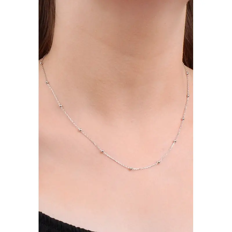 Forse Ladies 925 Sterling Silver Delicate Chain Necklace - Timeless Elegance