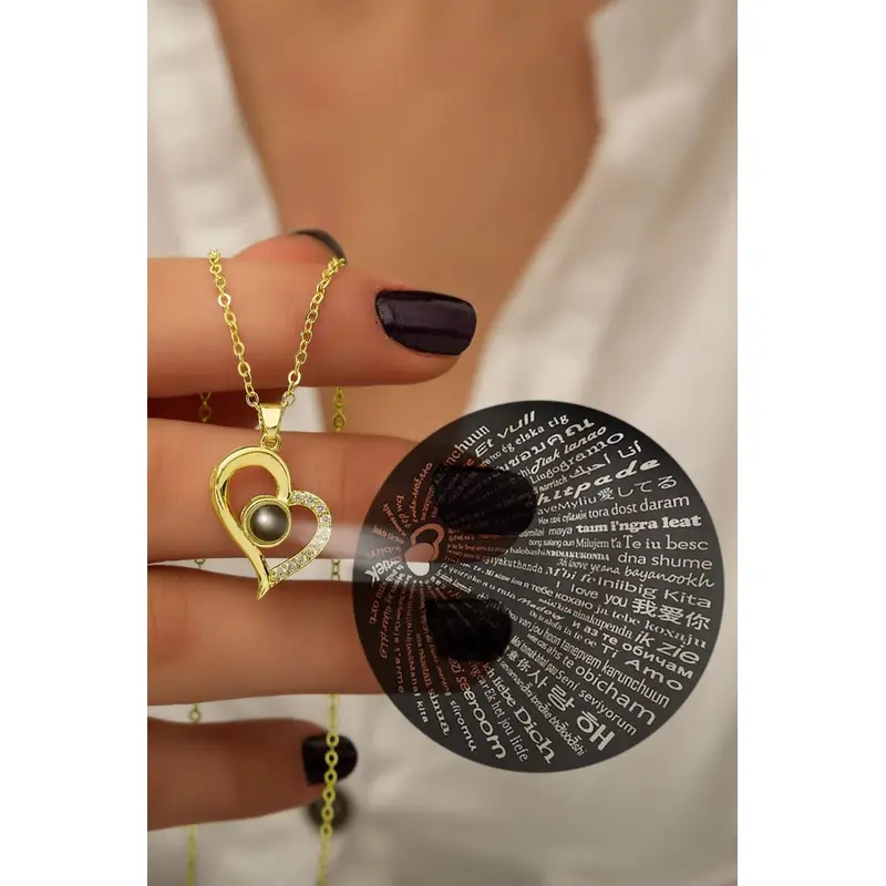 Women's "I Love You in 100 Languages" Projection Necklace | Romantic Stainless Steel Gift for Her
