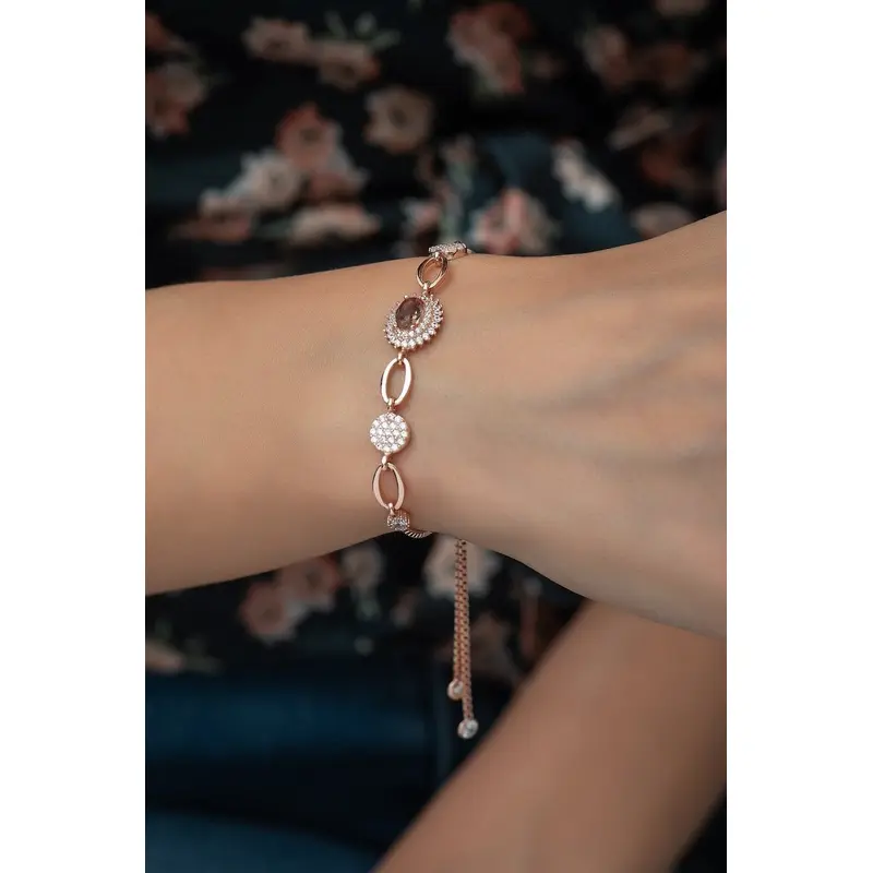 Genuine Zultanite Stone Women's Bracelet | Rose Gold Plated 925 Sterling Silver | Adjustable Fit