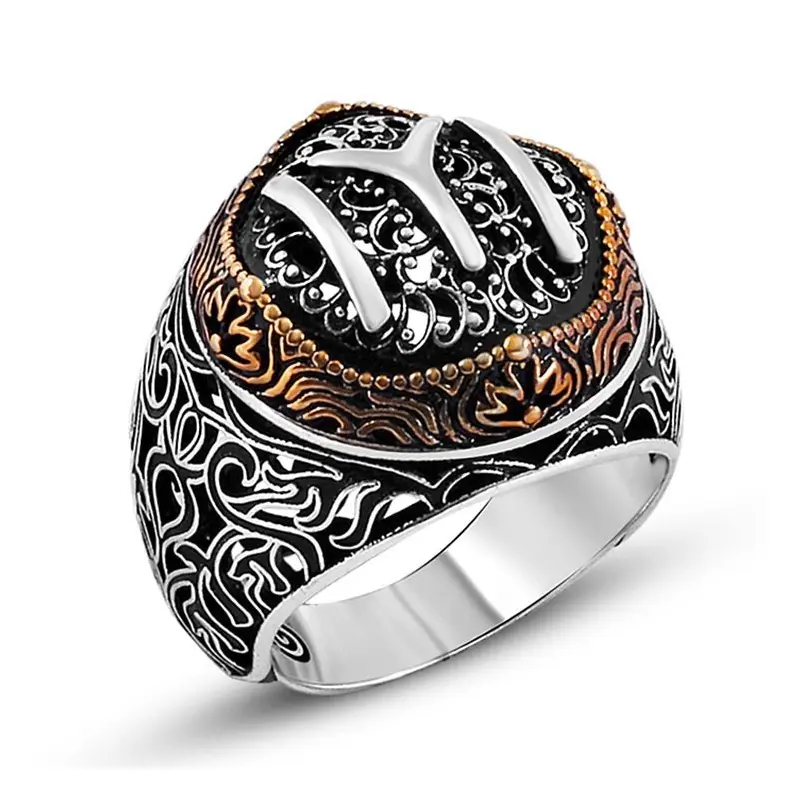 Bold 925 Sterling Silver Kay Boyu IYI Men's Ring - Turkish Heritage Jewelry