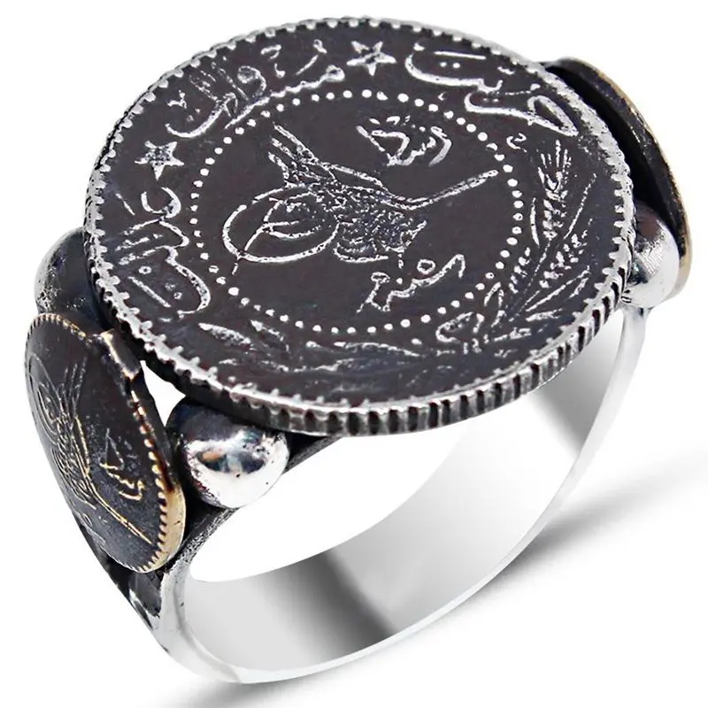 Mecidiye Men's Sterling Silver Ring with Ottoman Monogram | Heirloom Quality & Distinctive Style