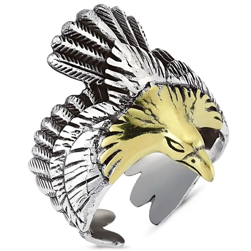 Men's 925 Sterling Silver Eagle Ring - Bold Statement Jewelry