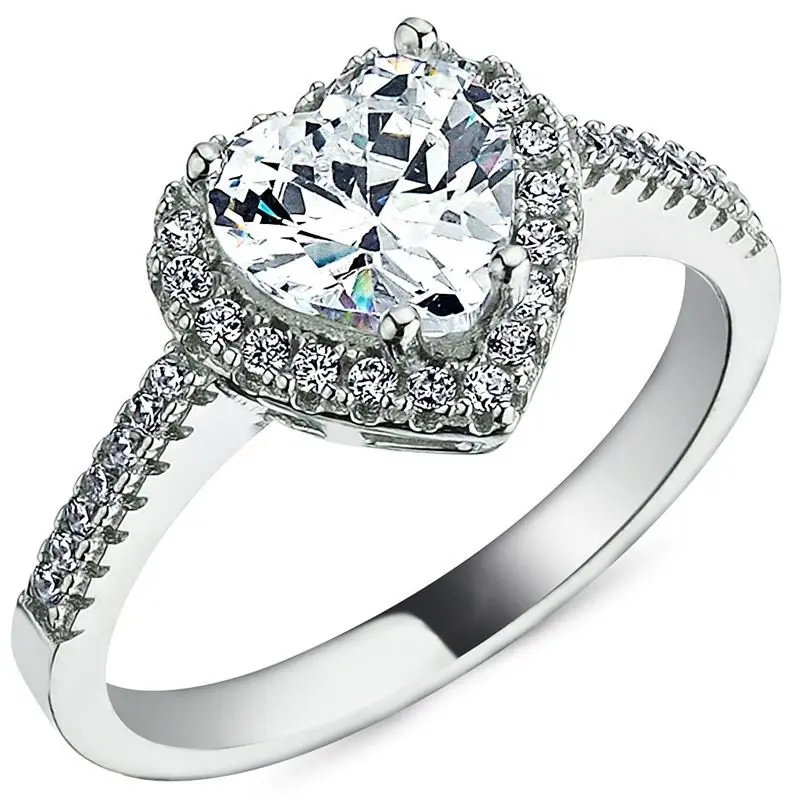 Exquisite 925K Sterling Silver Solitaire Heart Ring  Timeless Gift for Her, Valentine's Day, Wife, Mother