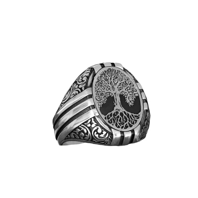 Handcrafted Men's Sterling Silver Tree of Life Ring | Symbolic & Meaningful Jewelry Gift