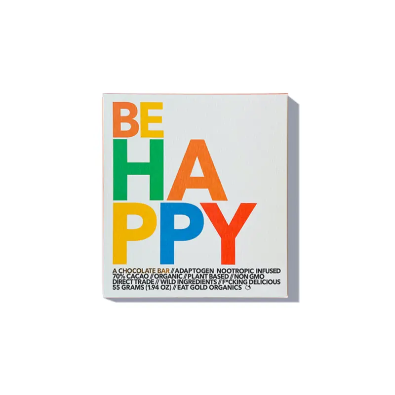 Eat Gold Organics - 'Be Happy' Adaptogen Nootropic Infused Chocolate Bar (55G | 70%)