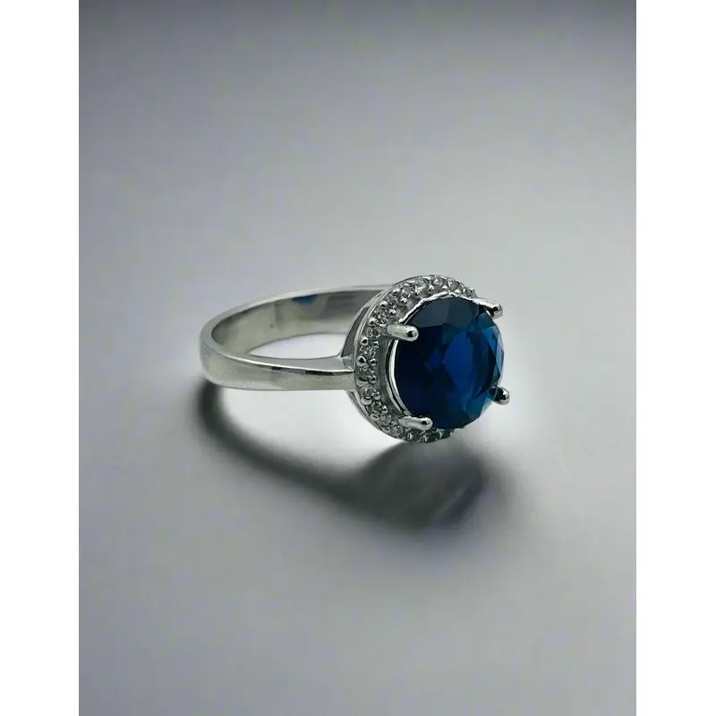 Handmade 925 Sterling Silver Oval Sapphire Ring | Turkish Design Women's Engagement & Gift