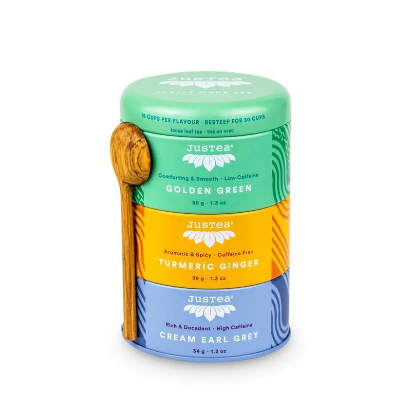 JusTea - Assorted Tea Trio Tin w/ Spoon (3CT)