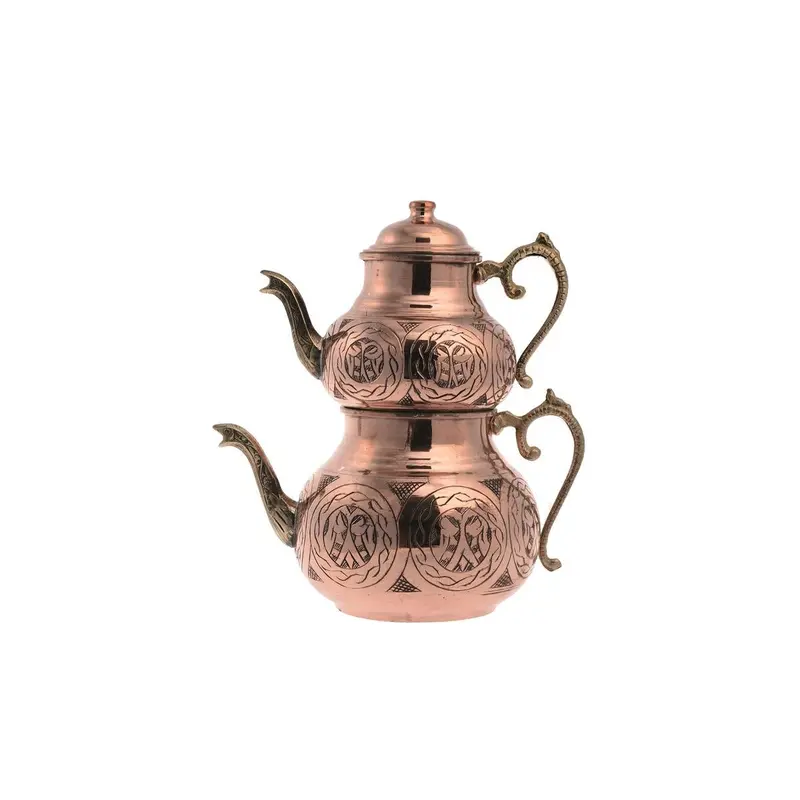 Acar | Turkish Tea Pot - Embroided - Big - Copper