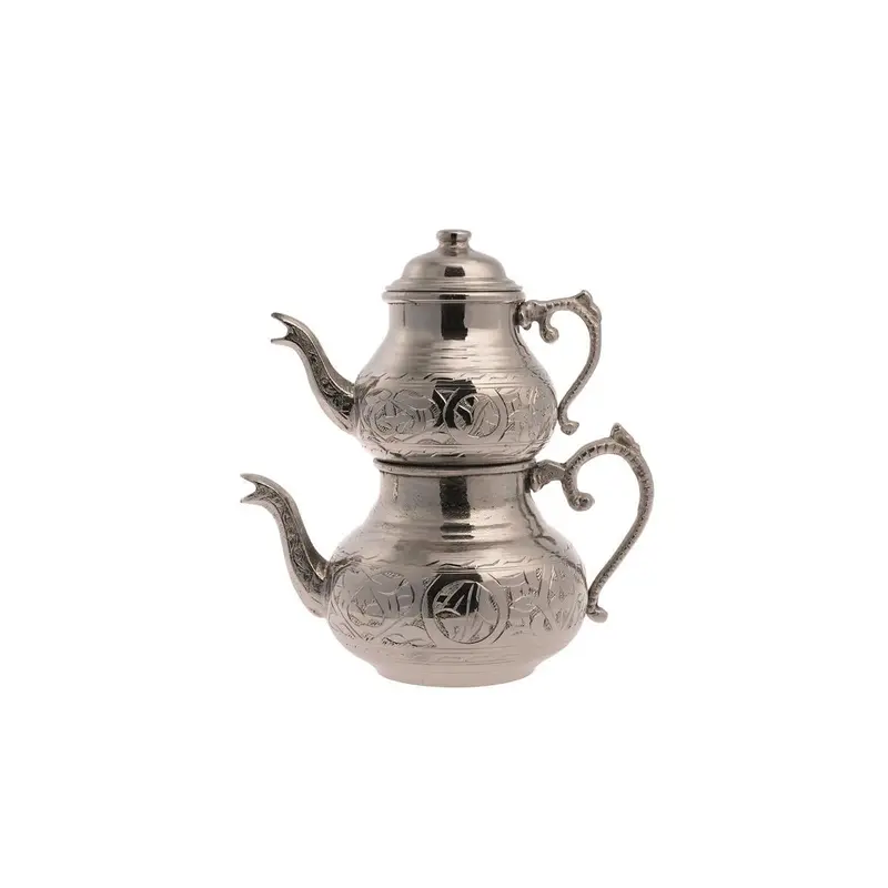 Acar | Turkish Tea Pot - Embroided - Small - White